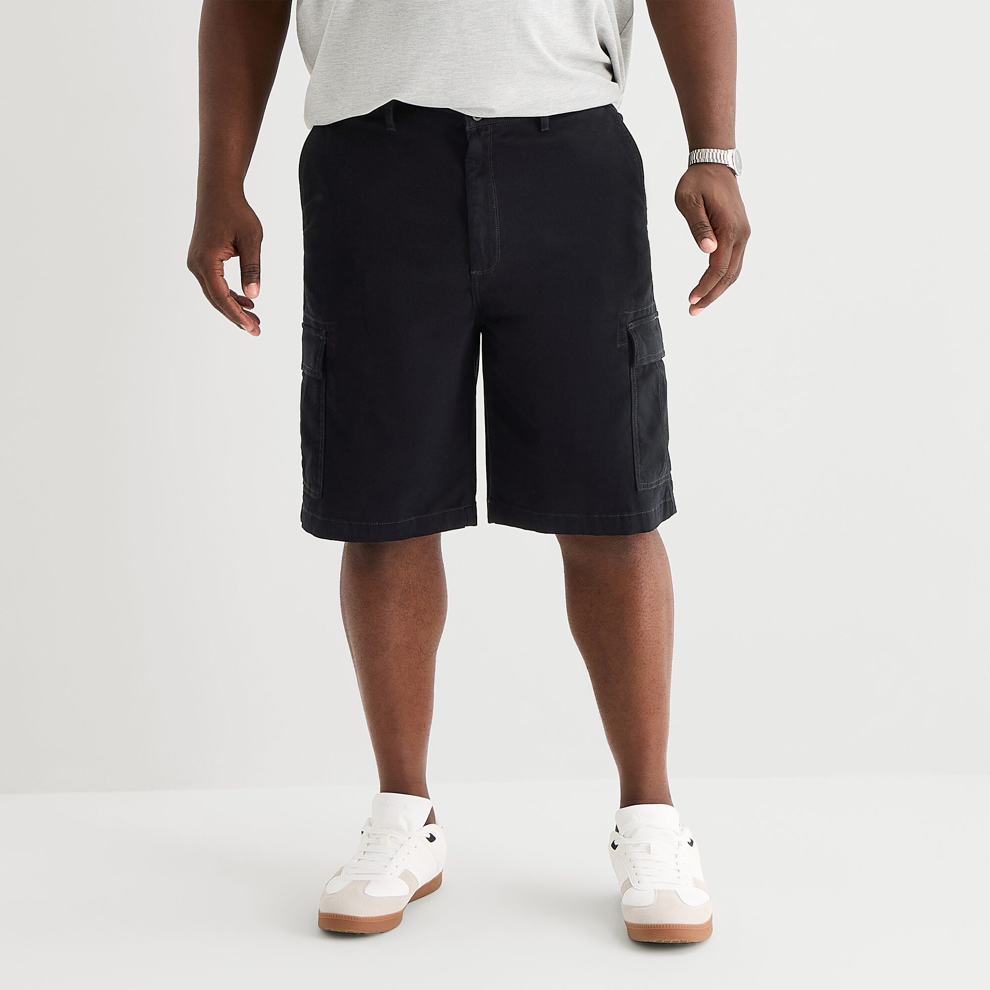 St. John's Bay Comfort Waist 10" & 11" Mens Mid Rise Big and Tall Stretch Fabric Cargo Short