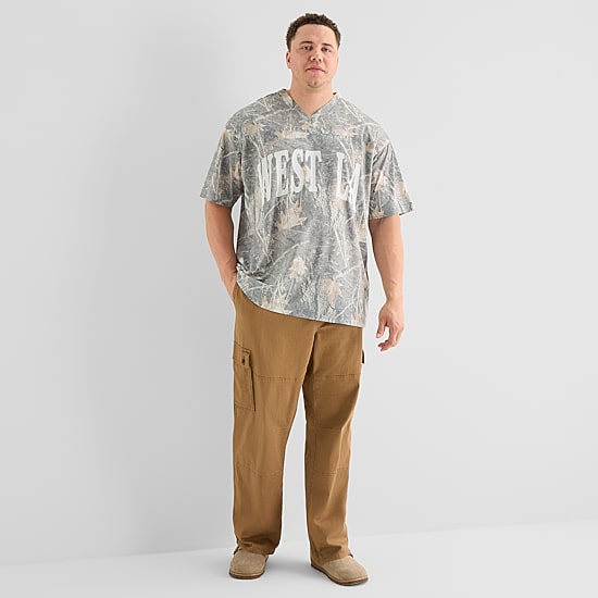 Arizona Mens V Neck Short Sleeve Big and Tall Jersey