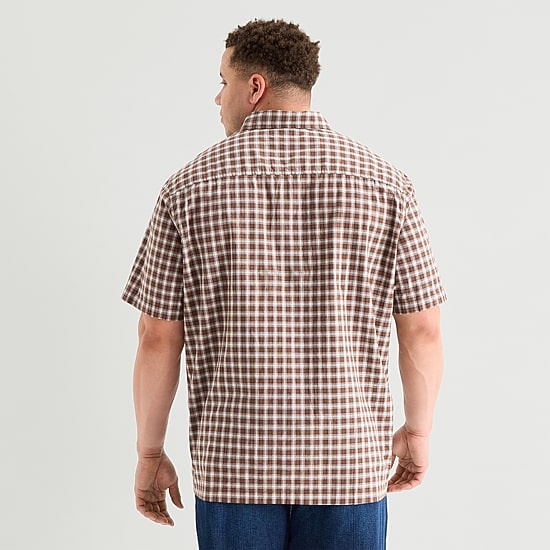Arizona Mens Short Sleeve Classic Fit Big and Tall Button-Down Shirt