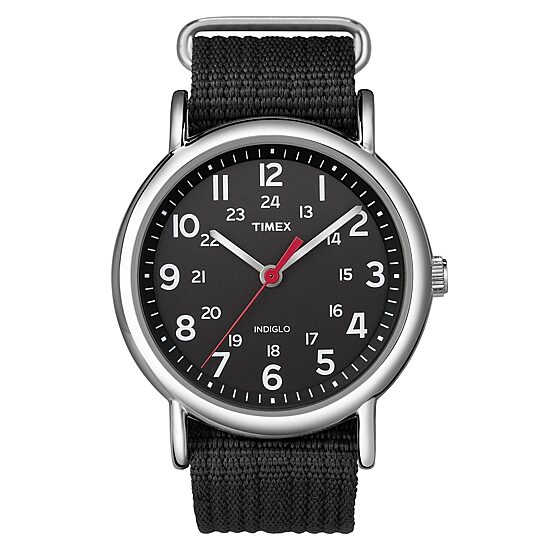 Timex® Weekender Black Fabric Strap Watch T2N647