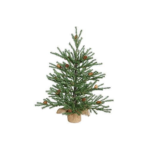 Vickerman 1 1/2 Feet Flocked Christmas Tree, One Size, Green