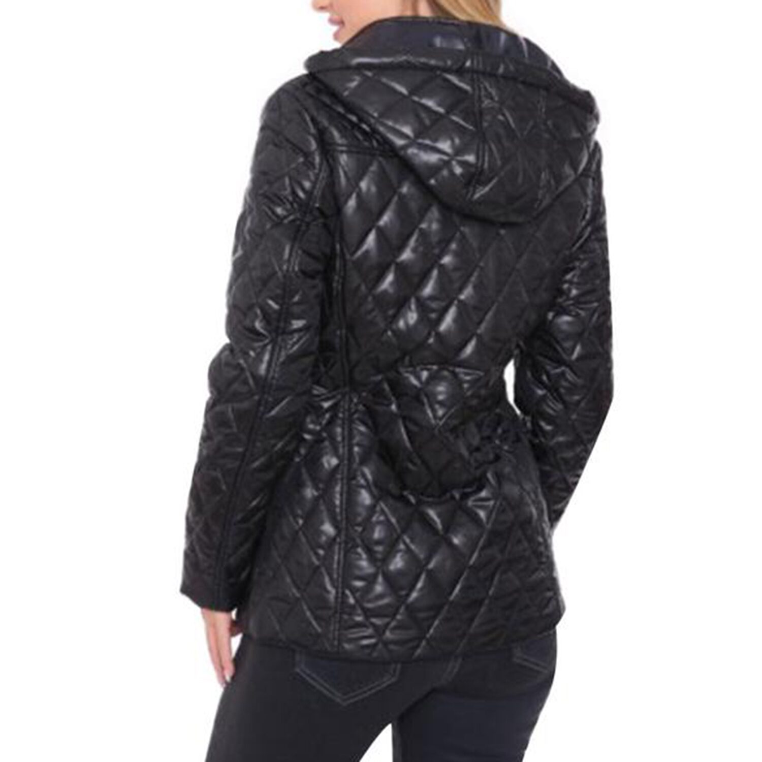 White Mark Womens Hooded Midweight Puffer Jacket