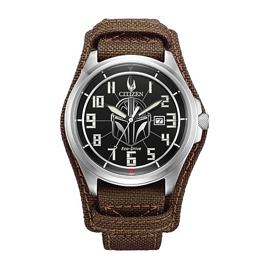 Citizen Mandalorian Star Wars Mens Brown Leather Strap Watch Aw1411-05w