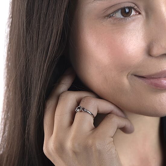 Silver Treasures Genuine Stone Sterling Silver Band