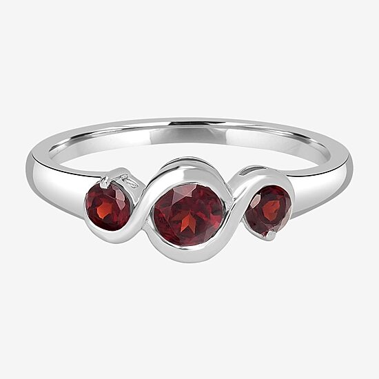 Silver Treasures Genuine Stone Sterling Silver Band