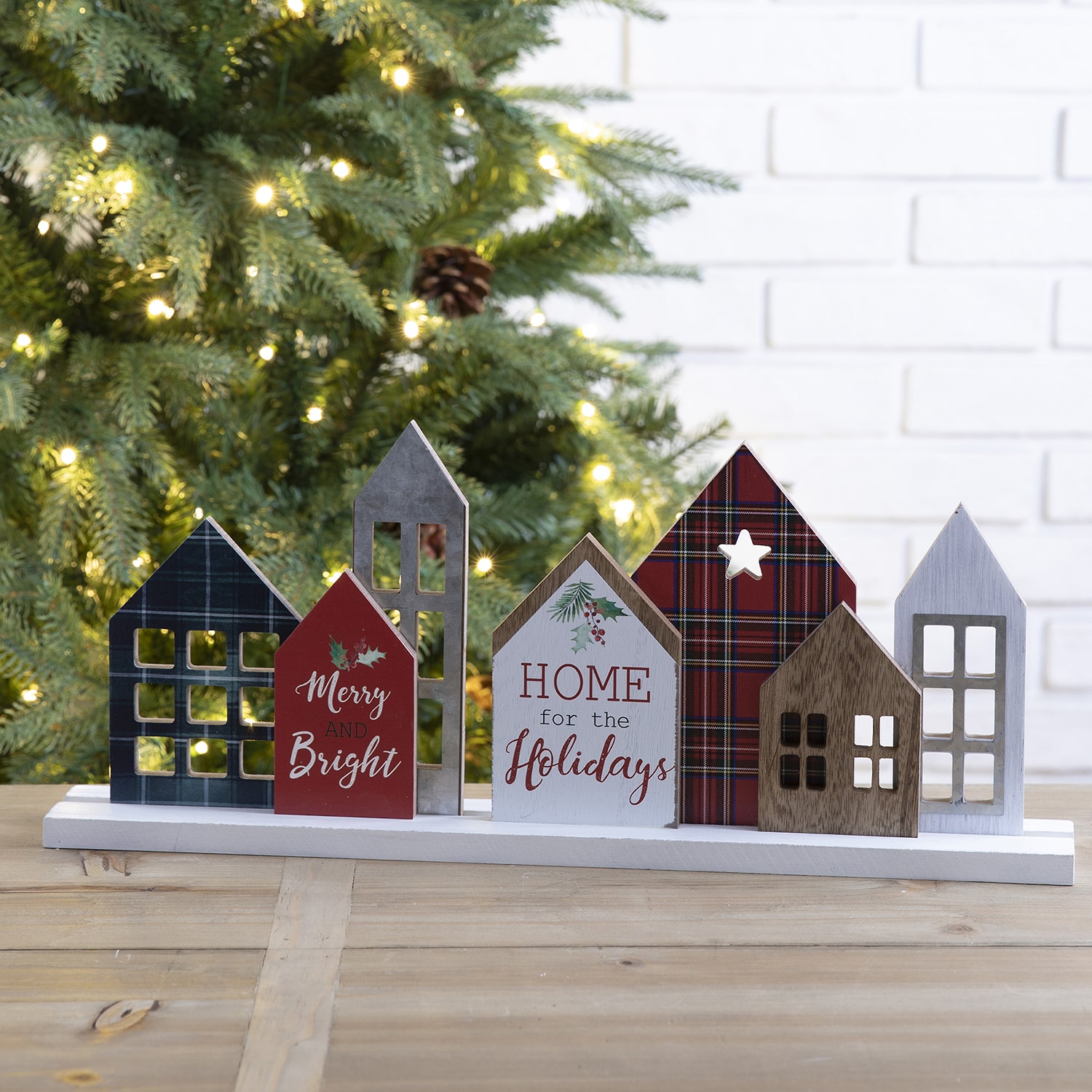 Glitzhome House Christmas Tabletop Decor
