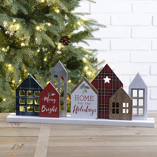 Glitzhome House Christmas Tabletop Decor