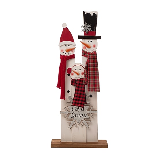 Glitzhome Wood Snowman Family Christmas Yard Art