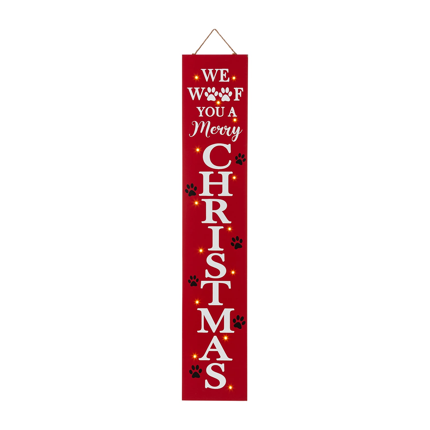 Glitzhome Lighted Wooden Pet Christmas Christmas Porch Sign