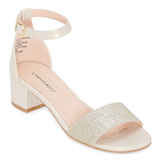Christie & Jill Mallory Little & Big Kid Girls Round Open Toe Block Heel Pumps