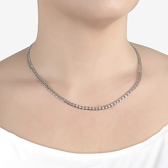 Silver Reflections Womens Pure Silver Over Brass 16 Inch Link Chain Necklace
