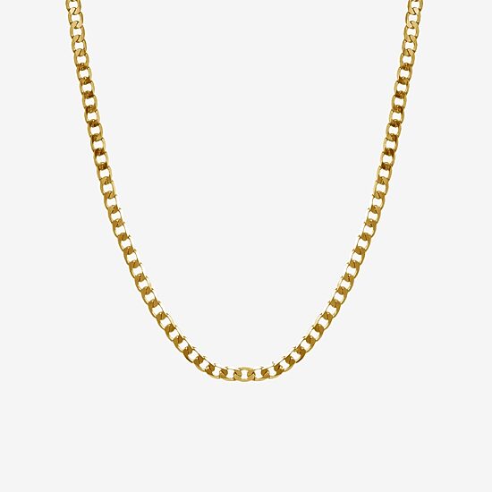 Silver Reflections Womens 14K Gold Over Brass 16 Inch Link Chain Necklace