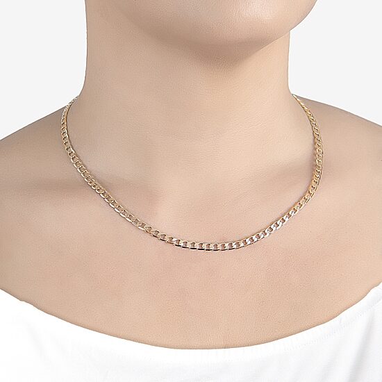 Silver Reflections Womens 14K Gold Over Brass 16 Inch Link Chain Necklace