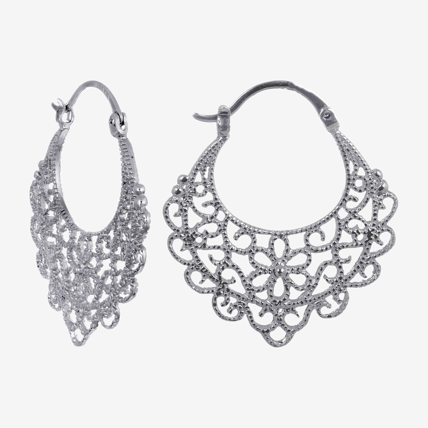Silver Reflections Womens 34.5mm Hoop Earrings