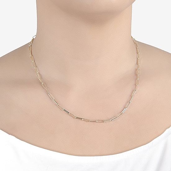Silver Reflections Womens 14K Gold Over Brass 18 Inch Link Chain Necklace
