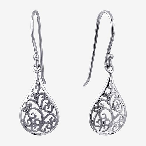 Silver Treasures Womens Sterling Silver Drop Earrings, One Size
