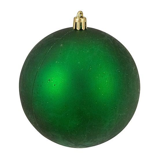 12ct Xmas Green Shatterproof 4-Finish Christmas Ball Ornaments 4'' (100mm)