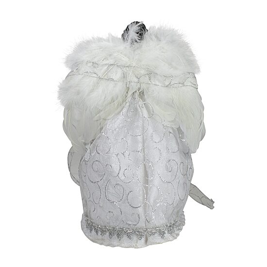 14'' African American Silver and White Angel Christmas Tree Topper  Unlit