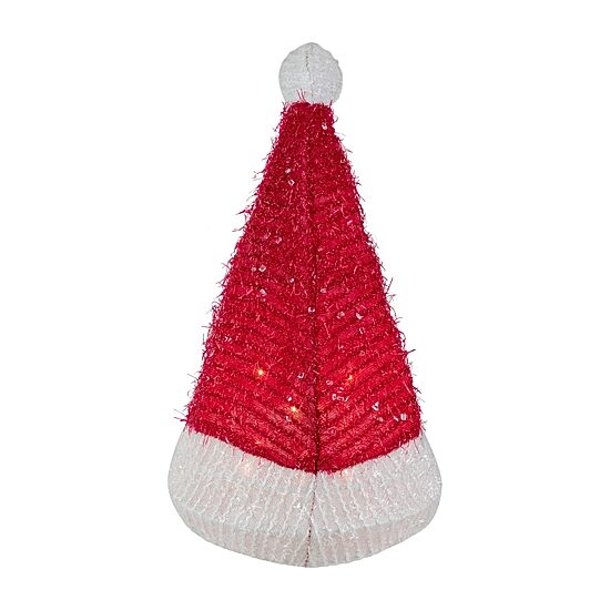 12.25'' Lighted Santa Hat Christmas Tree Topper  Clear Lights