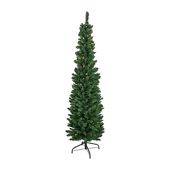 6' Pre-Lit LED Northern Balsam Fir Pencil Artificial Christmas Tree  Warm Clear Lights