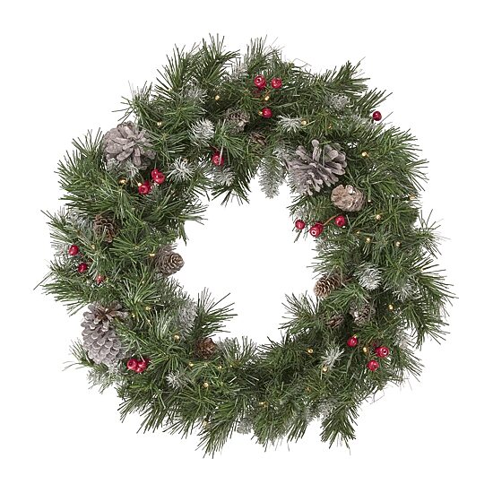 5-Piece Pre-Lit Frosted Verona Berry Pine Artificial Christmas Entryway Set