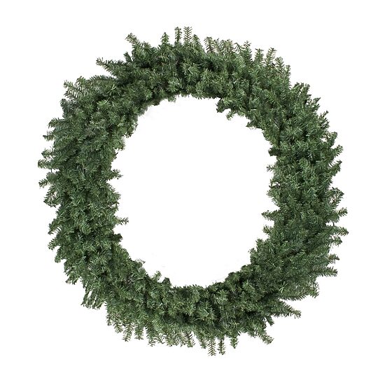 Green Canadian Pine Commercial Size Artificial Christmas Wreath  72-Inch  Unlit