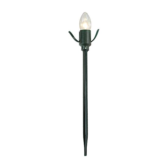 Set of 15 Clear Lighted C9 Shape Christmas Pathway Markers  Green Wire