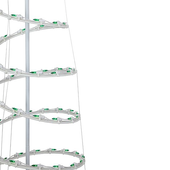 Set of 3 Green Lighted Spiral Christmas Trees  3'  4'  and 6'