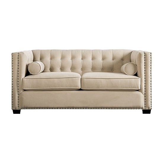 Furniture of America™ Living Room Collection Track-Arm Upholstered Loveseat