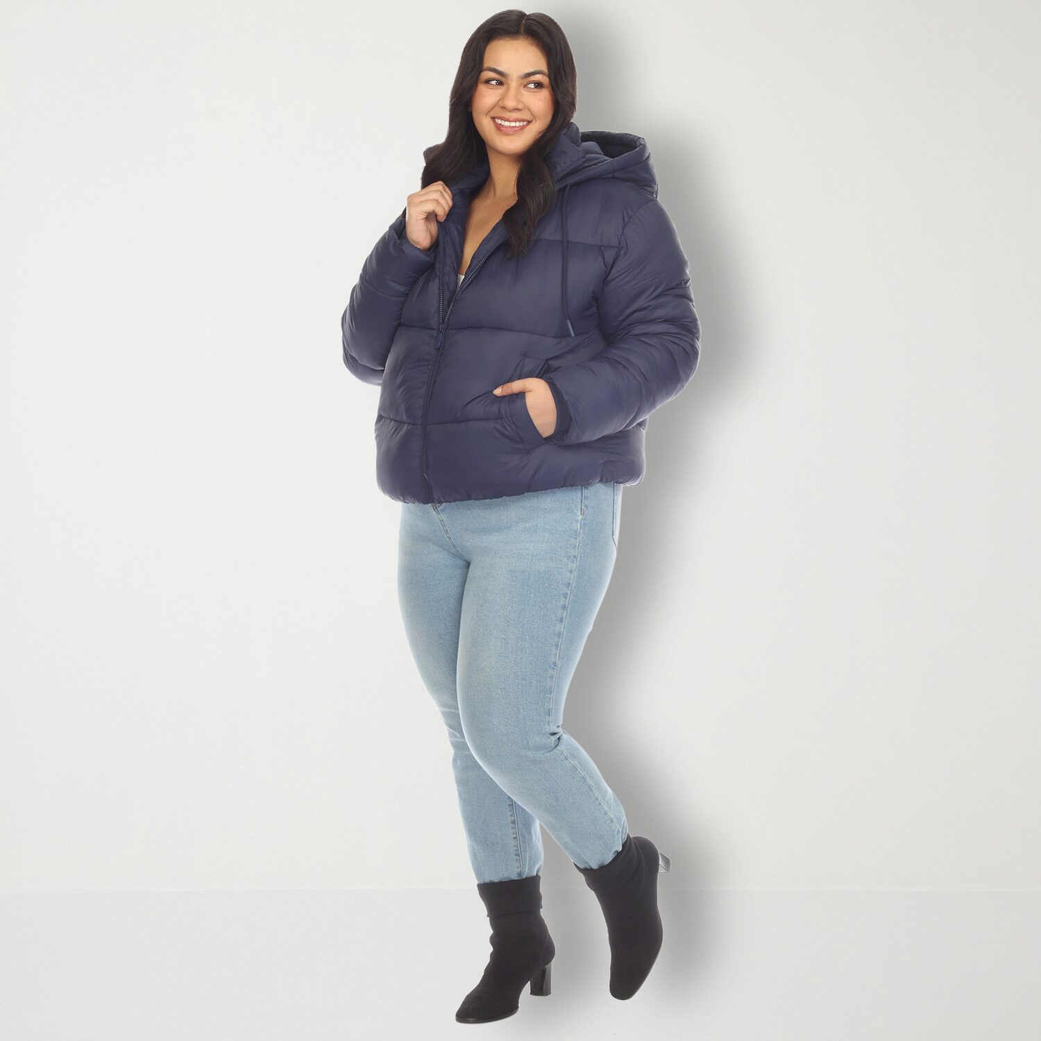 White Mark Womens Lightweight Plus Jacket