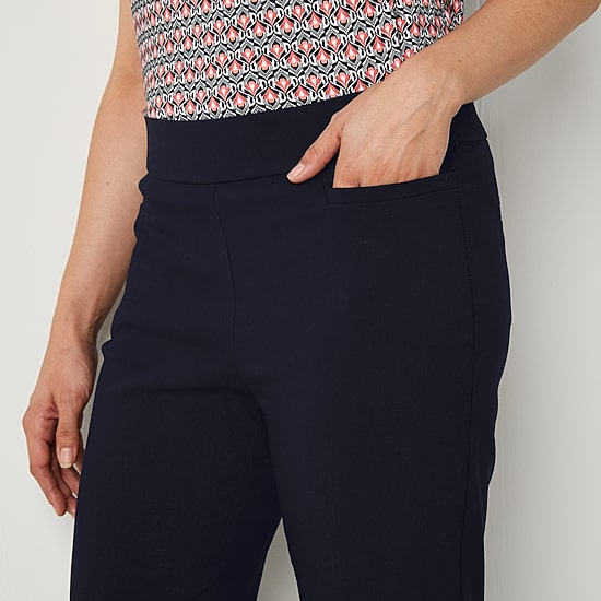 Liz Claiborne Womens Straight Mid Rise Pull-On Pant