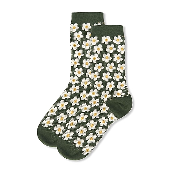 MeMoi Vintage Daisy Womens 1 Pair Crew Socks