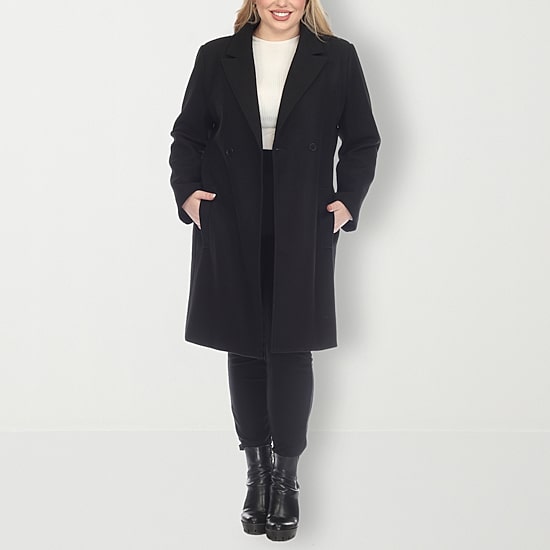 White Mark Womens Plus Lightweight Car Coat