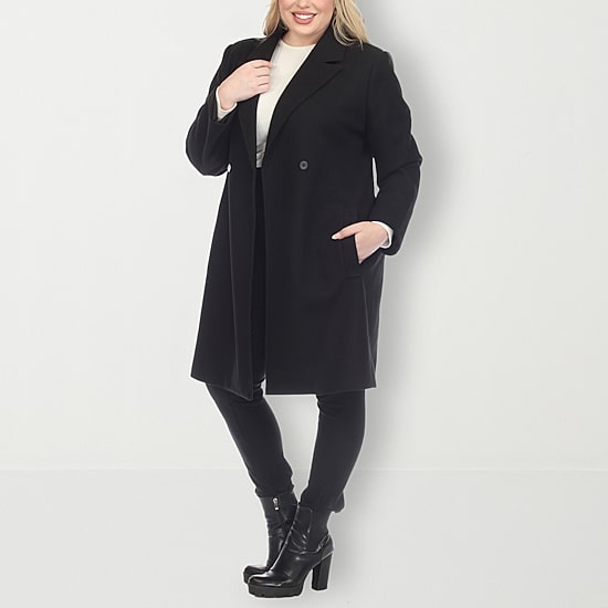 White Mark Womens Plus Lightweight Car Coat