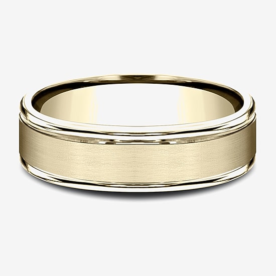  Mens 10K White Gold 6mm Band