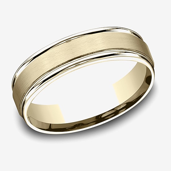  Mens 10K White Gold 6mm Band