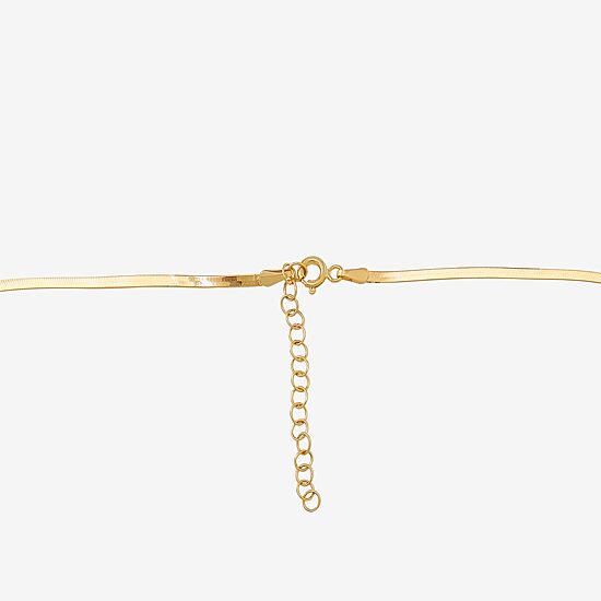 Made in Italy 14K Gold 16 - 18 Inch Solid Herringbone Chain Necklace