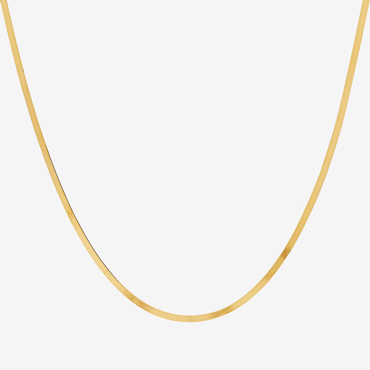 Made in Italy 14K Gold 16 - 18 Inch Solid Herringbone Chain Necklace