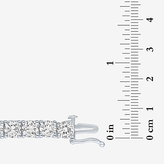 Womens White Sapphire Sterling Silver 18 Inch Tennis Necklace