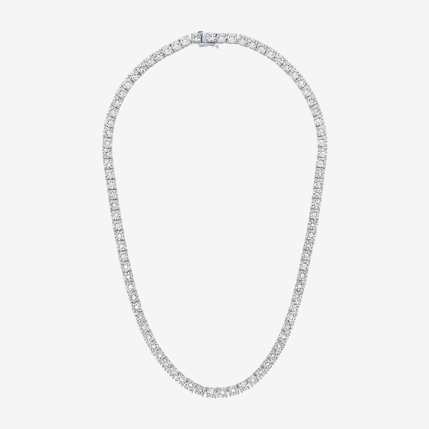 Womens Sapphire Sterling Silver 18 Inch Tennis Necklace