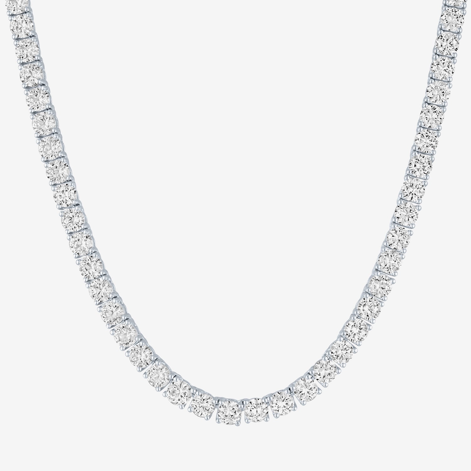 Womens Sapphire Sterling Silver 18 Inch Tennis Necklace