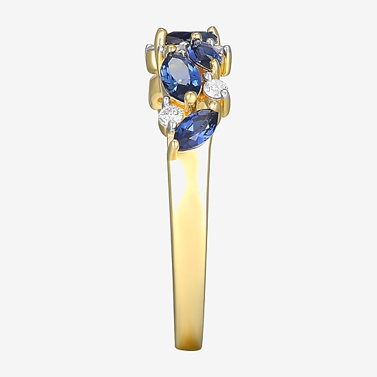 2MM Gemstone 18K Gold Over Silver Band