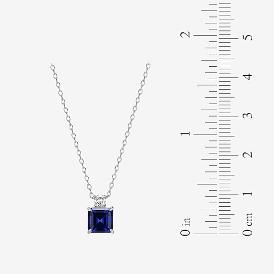 Womens Gemstone Sterling Silver Pendant Necklace