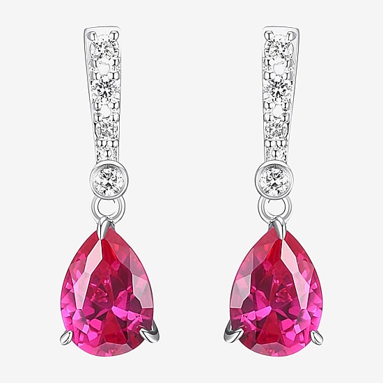 Gemstone Sterling Silver Pear Drop Earrings