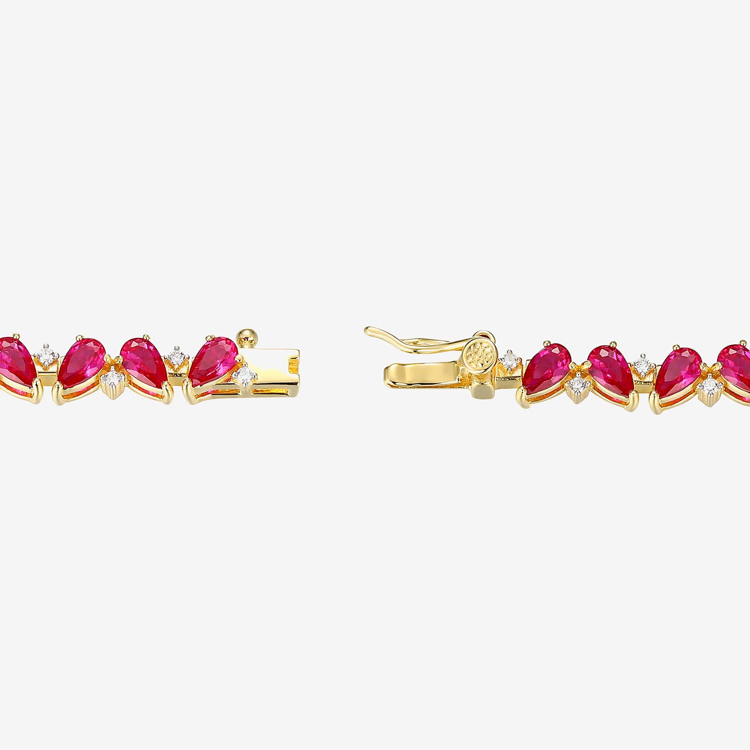 Gemstone 18K Gold Over Silver 7.25 Inch Tennis Bracelet
