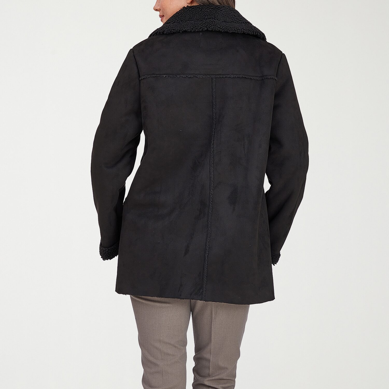 Frye and Co. Womens Faux Shearling Midweight Coat