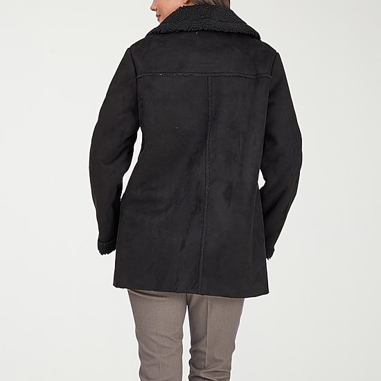 Frye and Co. Womens Faux Shearling Midweight Coat