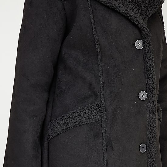 Frye and Co. Womens Faux Shearling Midweight Coat
