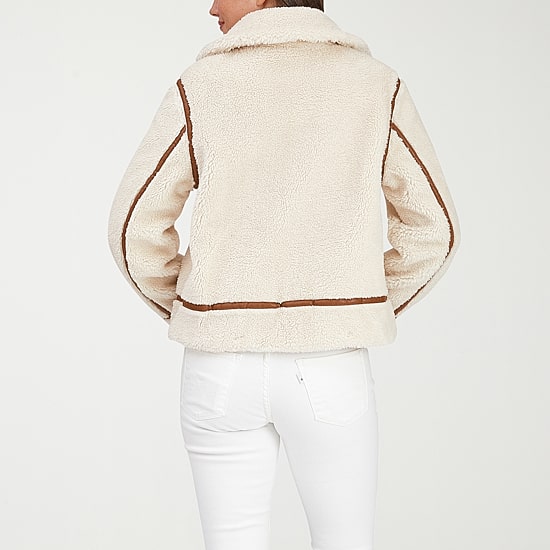 Frye and Co. Womens Faux Fur Midweight Bomber Coat
