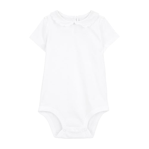 OshKosh B'gosh Baby Scalloped Collar Short-Sleeve Bodysuit 12M White